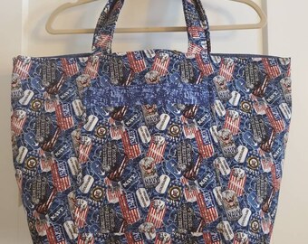 Navy Dog Tag Tote Bag