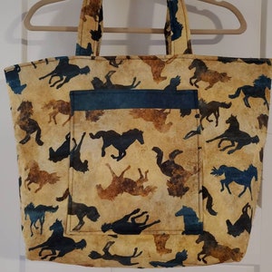 Tan Horse Tote Bag