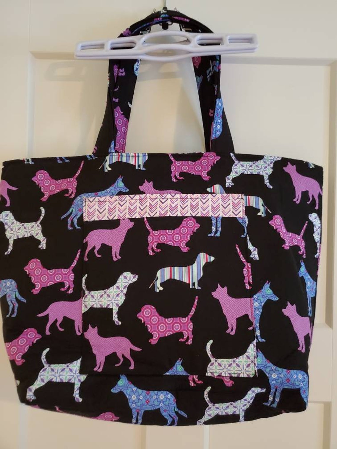 Purple Dog Tote Bag Etsy