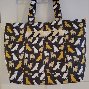 Black & Cream Dog Tote Bag