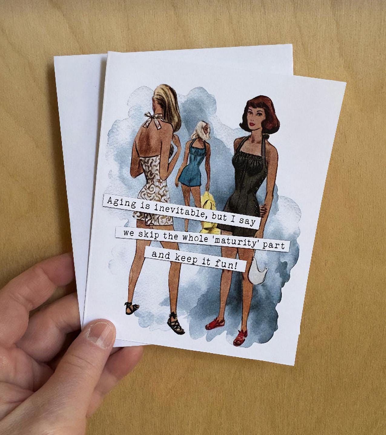 Funny Retro Birthday Greeting Card All Occasion Gifting Vintage Women ...