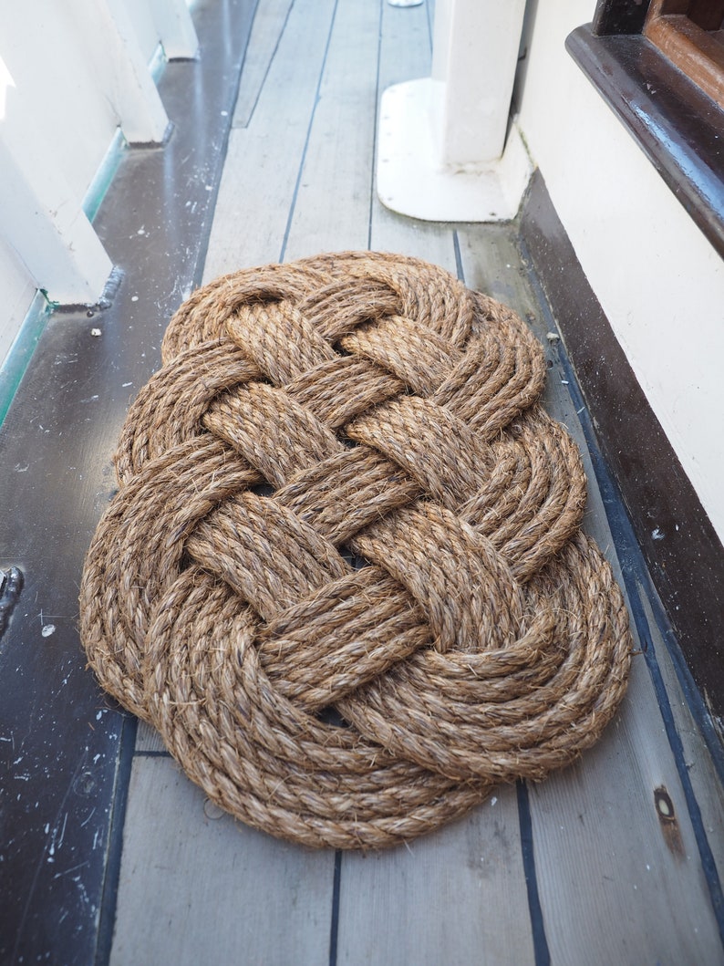 Ocean Plait Knot Rope DoorMat /Manila Rope/ Natural / Nautical Etsy