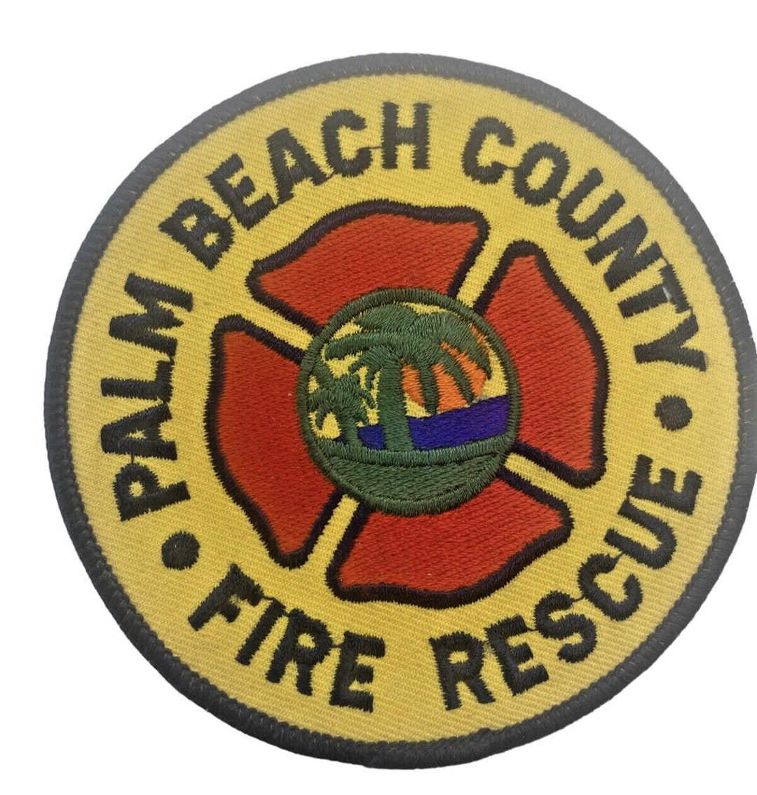 Palm Beach County FIRE Rescue Florida FL Patch Embroidered Vintage NOS