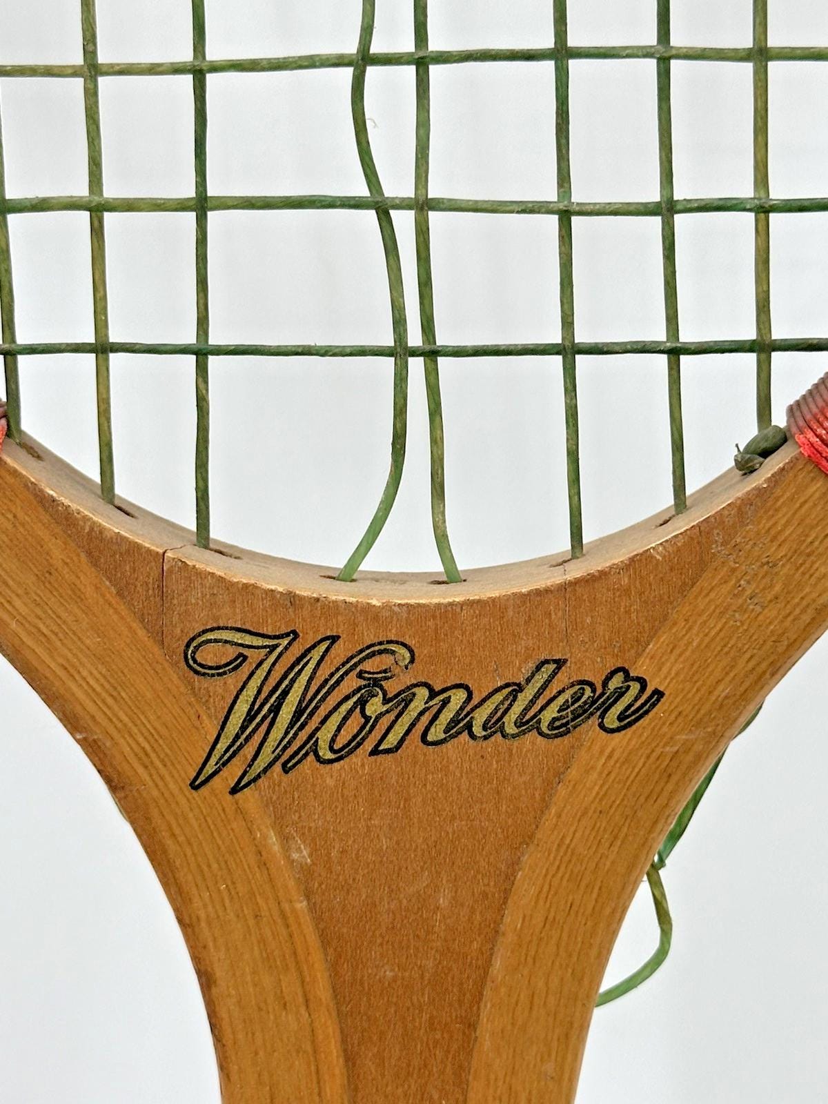 Antique 1900's N J Magnan Wonder Wood Tennis Racket Attleboro MASS
