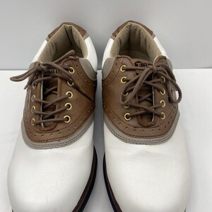 TOP FLITE Doral Golf Shoes Men's Size 11 White Saddle Brown With Carrying Bag image 5