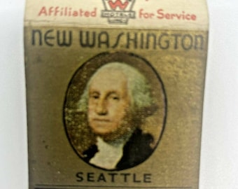 Vintage Seattle WA The New Washington Hotel The Friendly Hotel Matchbook Cover