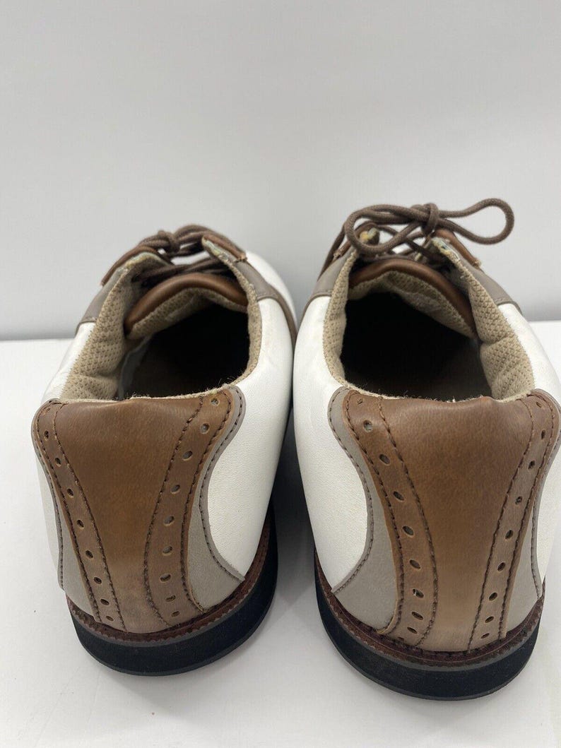 TOP FLITE Doral Golf Shoes Men's Size 11 White Saddle Brown With Carrying Bag image 7