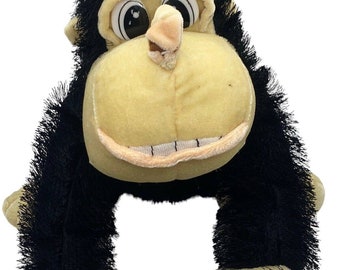 Vintage Gorilla Black Fuzzy Stuffed Plush Animal Toy by Ideal Toys Direct