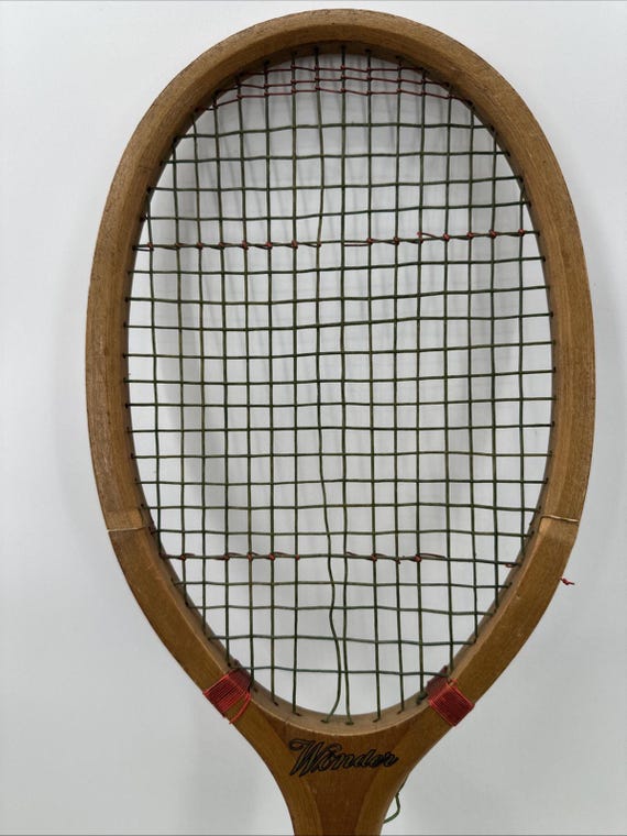 Antique 1900's N J Magnan Wonder Wood Tennis Racket Attleboro MASS