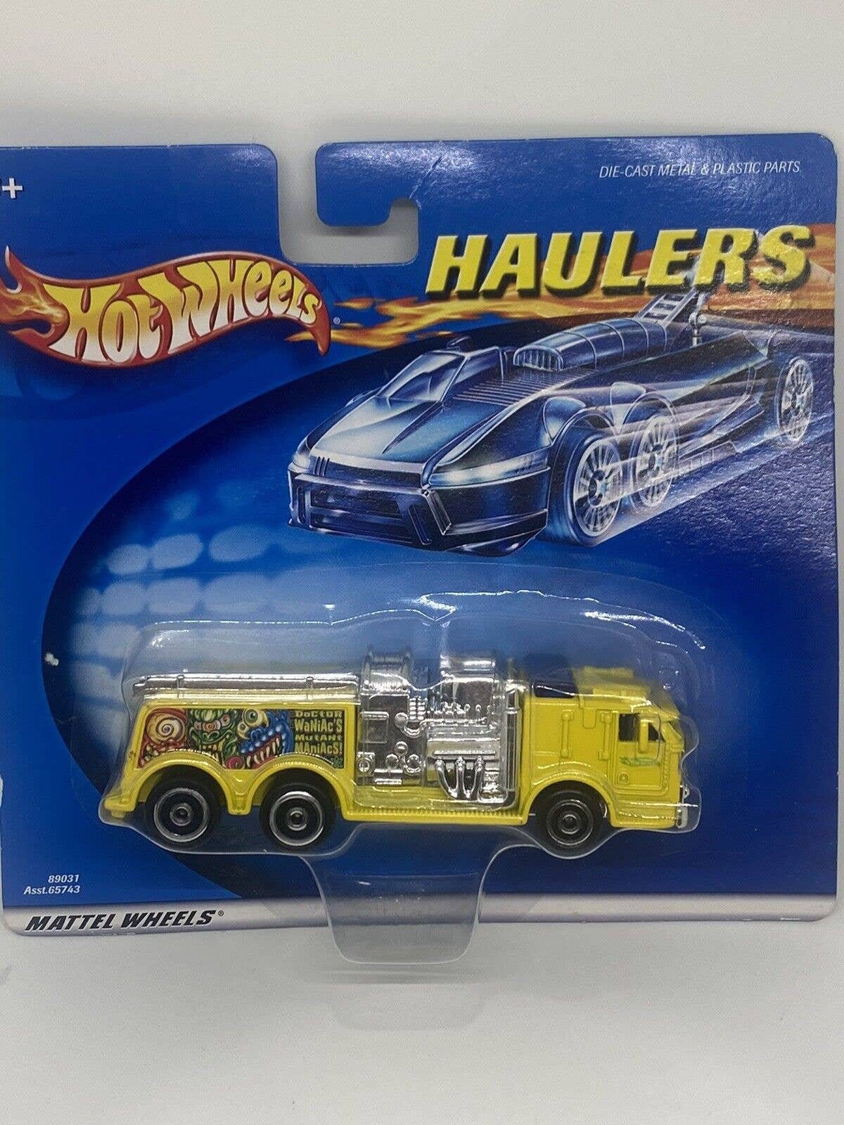 2001 Hot Wheels Haulers Waniacs Maniacs Camion pompier jaune