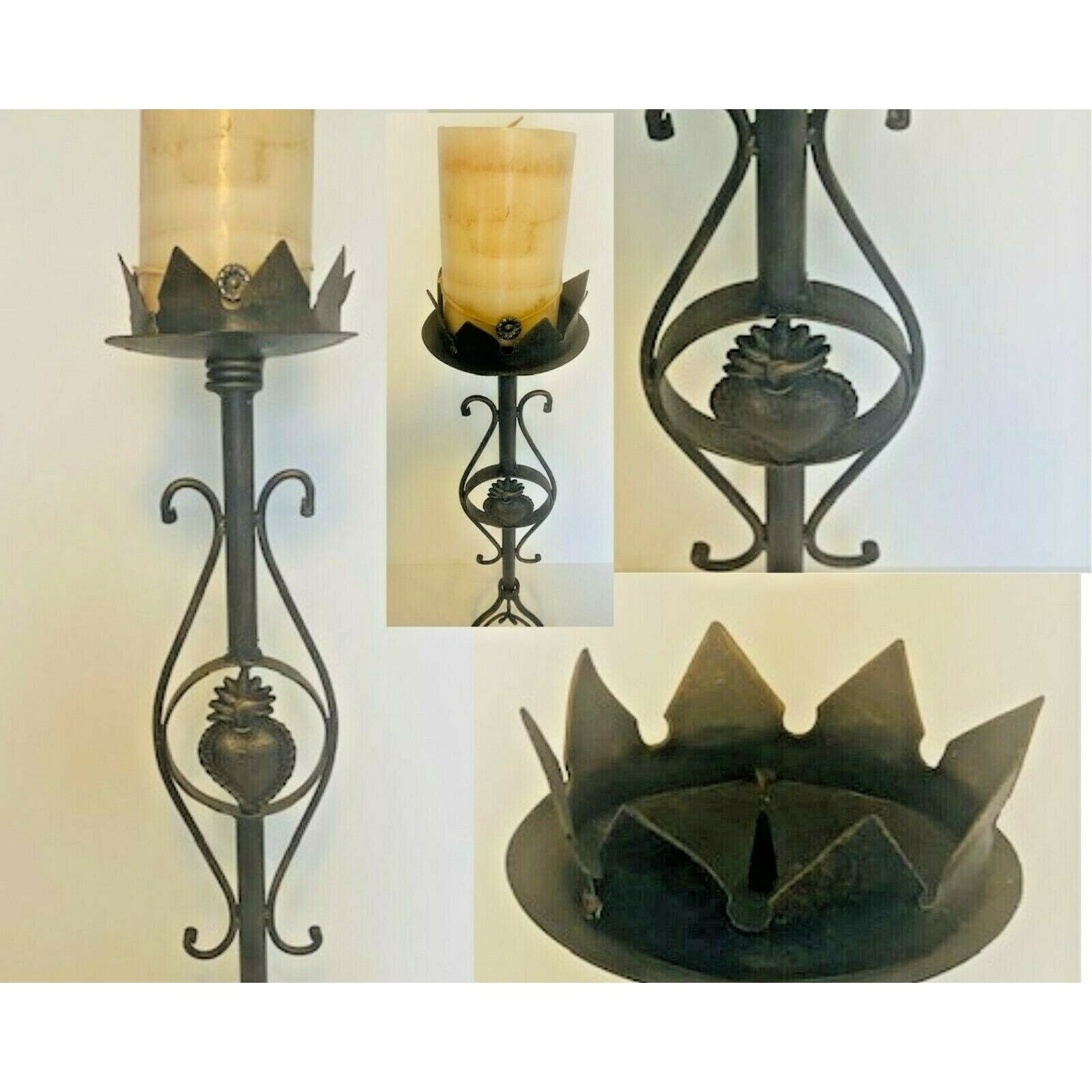 Wrought Iron Stand Pillar Candle Holder 25 Tall Royalty Etsy