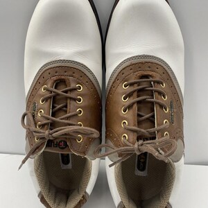 TOP FLITE Doral Golf Shoes Men's Size 11 White Saddle Brown With Carrying Bag image 9