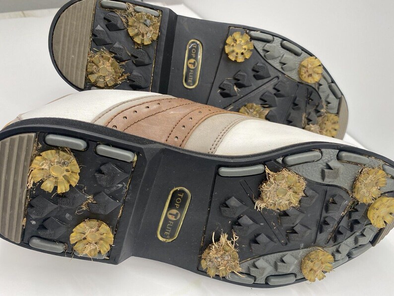 TOP FLITE Doral Golf Shoes Men's Size 11 White Saddle Brown With Carrying Bag image 6