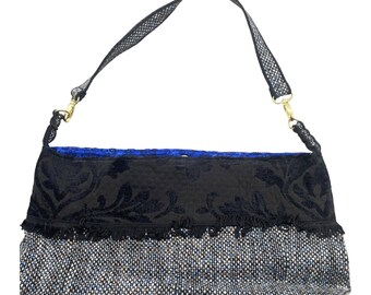 Custom Handmade Vintage Purse Fashion Shoulder Bag GREY BLACK