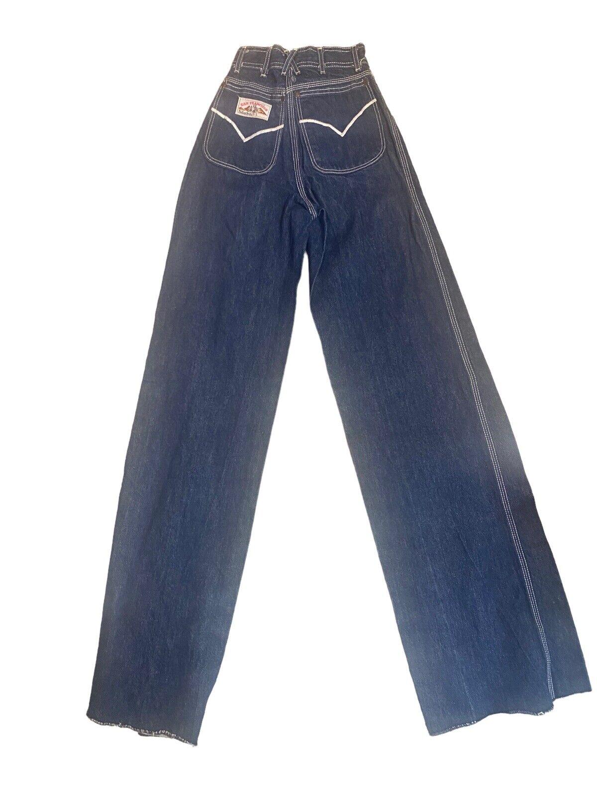 Vintage San Francisco Riding Gear Jean YOUTH KIDS 19X35" Bell Bottom Flares 70s