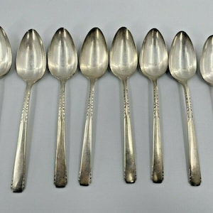 Oneida 1881 Rogers BROOKWOOD BANBURY 8 Oval Soup Spoons 7-1/2&quot; Silverplate 1950
