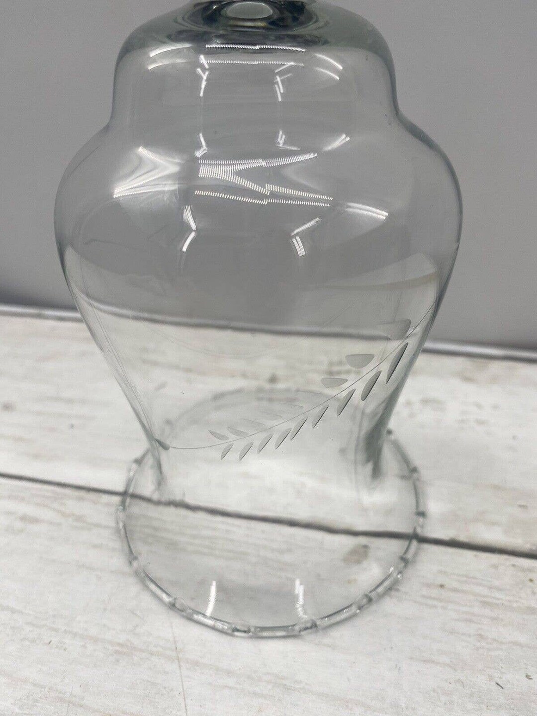 Vintage Glass Candle Sconce Clear Etched Floral Votive Holder Etsy