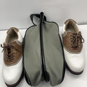 TOP FLITE Doral Golf Shoes Men's Size 11 White Saddle Brown With Carrying Bag image 4