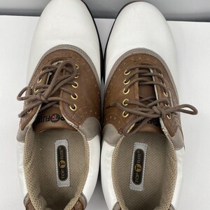 TOP FLITE Doral Golf Shoes Men's Size 11 White Saddle Brown With Carrying Bag image 8