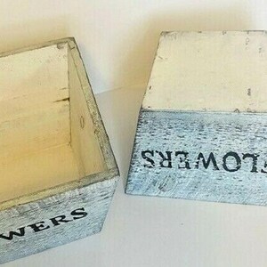 Rustic Farmhouse Solid Wood Rectangular Succulent Pots Planter Boxes Set of 3 image 7