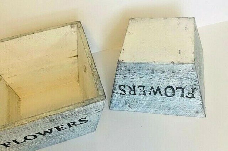 Rustic Farmhouse Solid Wood Rectangular Succulent Pots Planter Boxes Set of 3 image 7