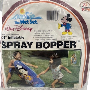 Vintage 1986 Intex Inflatable 36" MICKEY MOUSE Spray Bopper Water Hose Sprayer