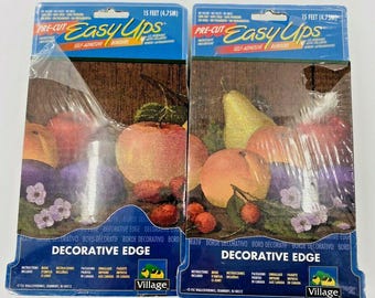 Tuscany Fruit Design Self Adhesive Wallpaper Border Easy Ups Lot of 2 Decorative