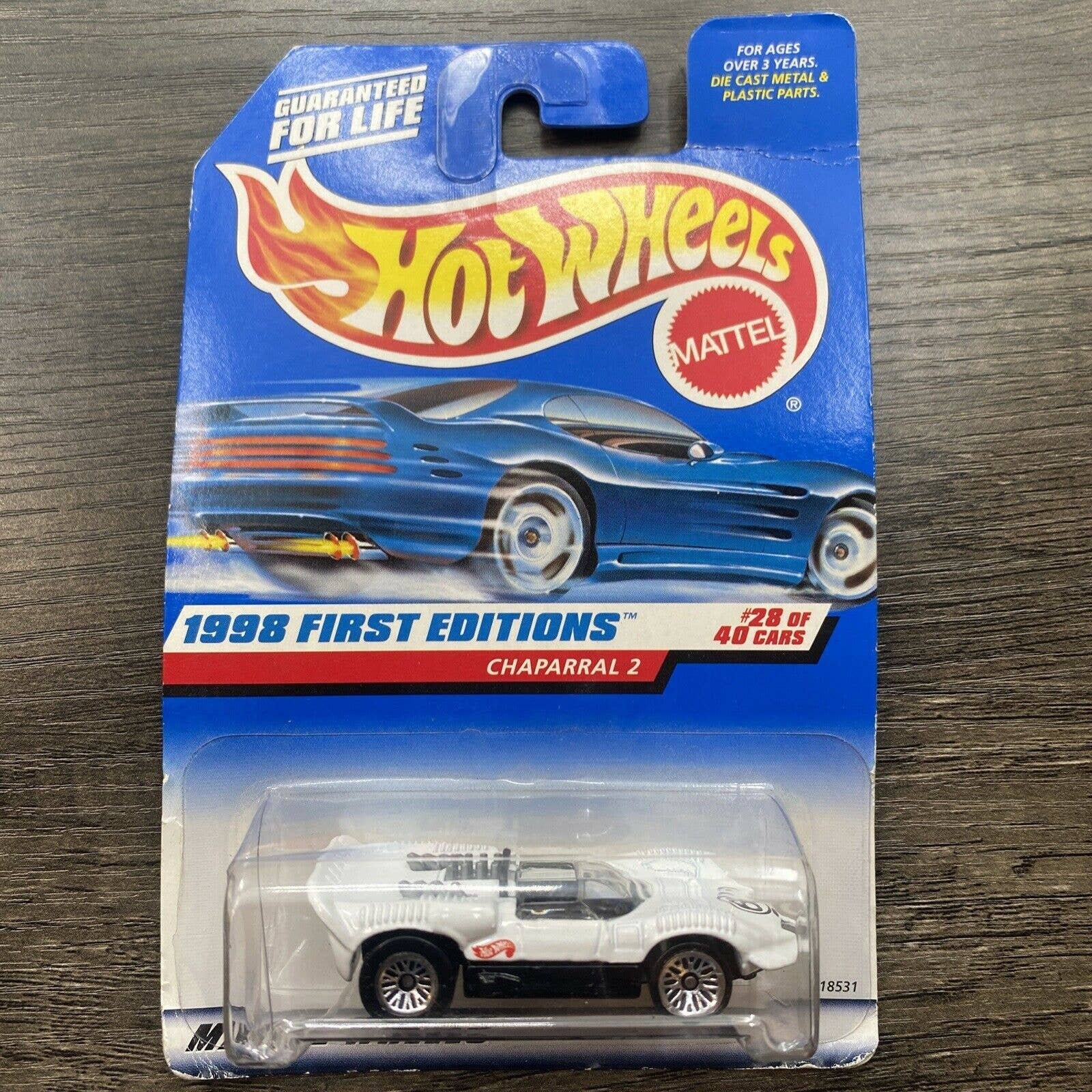 1998 Hot Wheels #669 First Editions 28/40 CHAPARRAL 2 White W