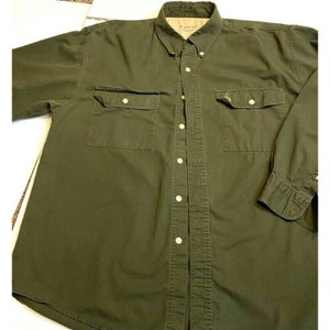 Bugle Boy Mens Oxford Shirt Green Long Sleeve Button Down Collar Pocket XL