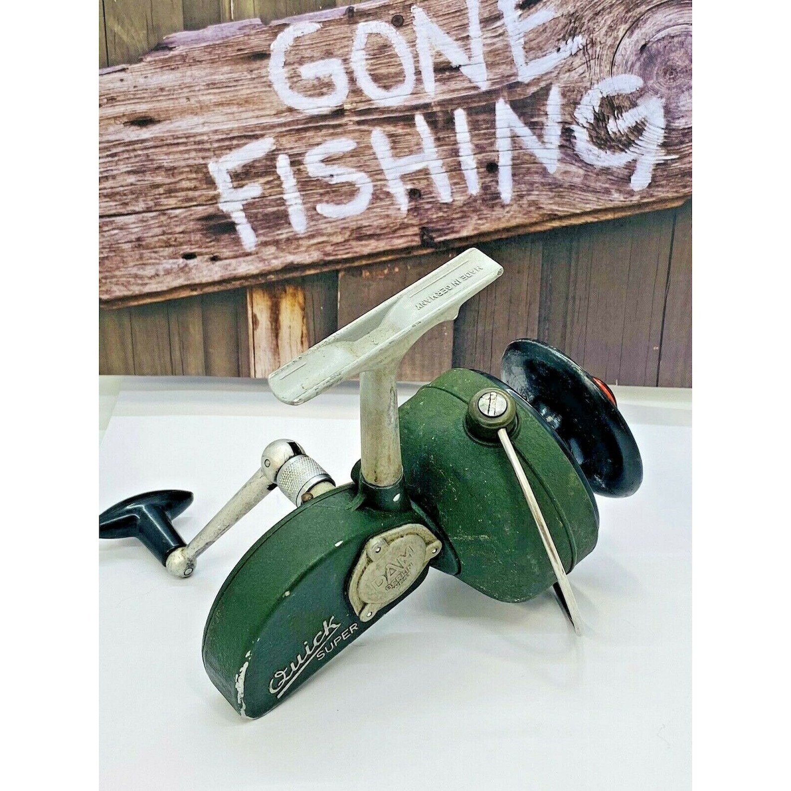 Vintage Dam Quick Super Large Fishing Spinning Reel Berlin Etsy
