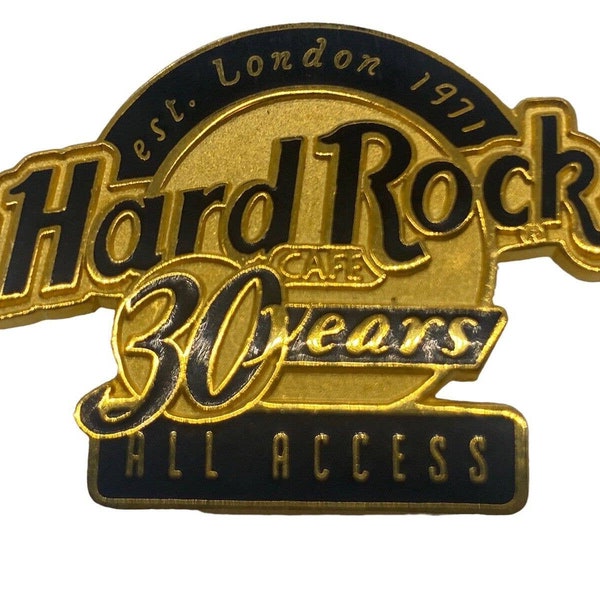 Hard Rock Cafe London est 1971 30 Years All Access Pin Vintage Black Gold