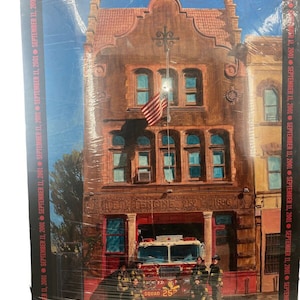 Póster de cartón FDNY 9/11 Memorial Firefighters SQUAD 252 de 35 x 26 pulgadas con nombres
