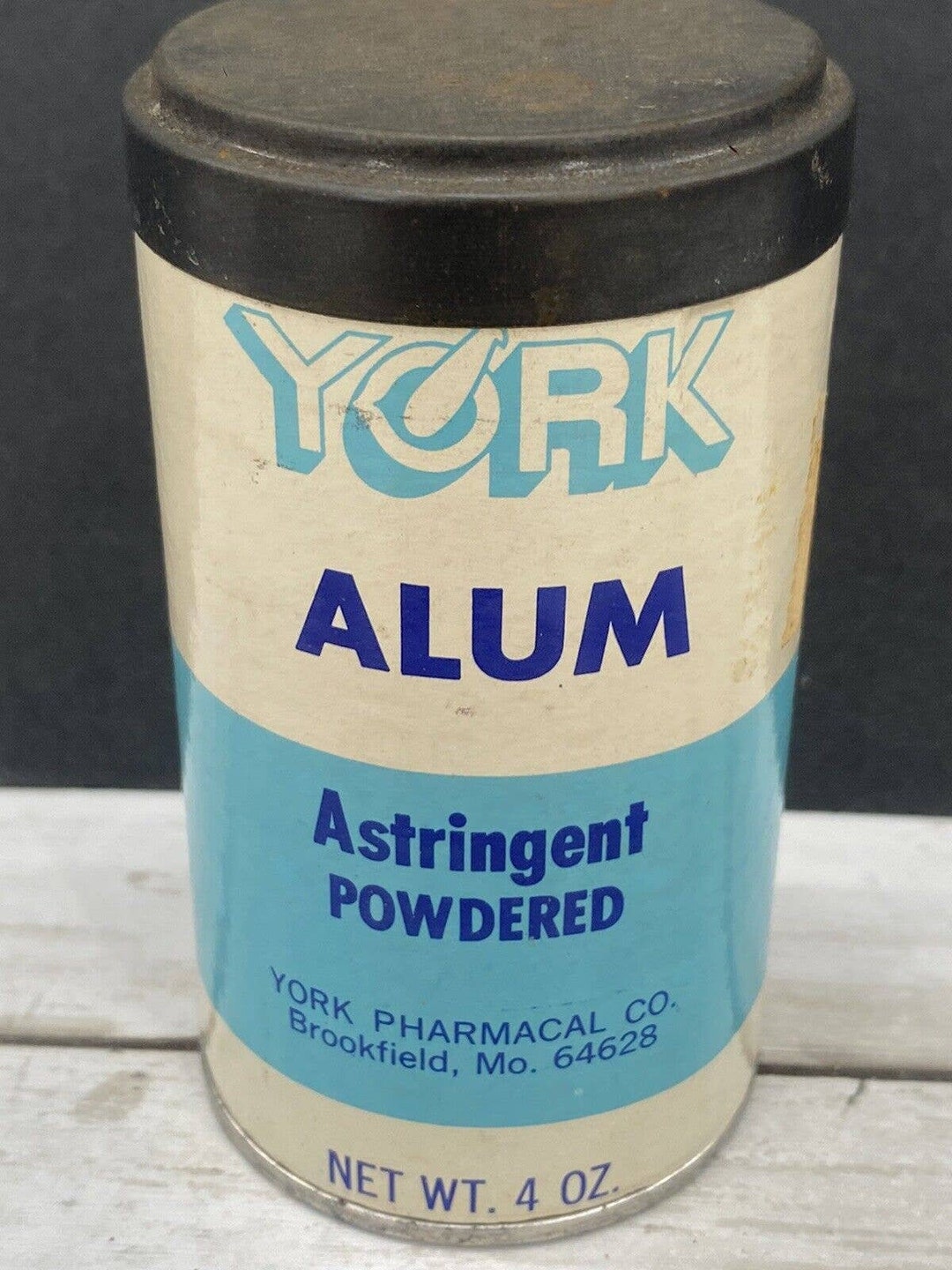 Vintage York Pharmaceutical Astringent Powder 4oz Tin BROOKFIELD MO ...