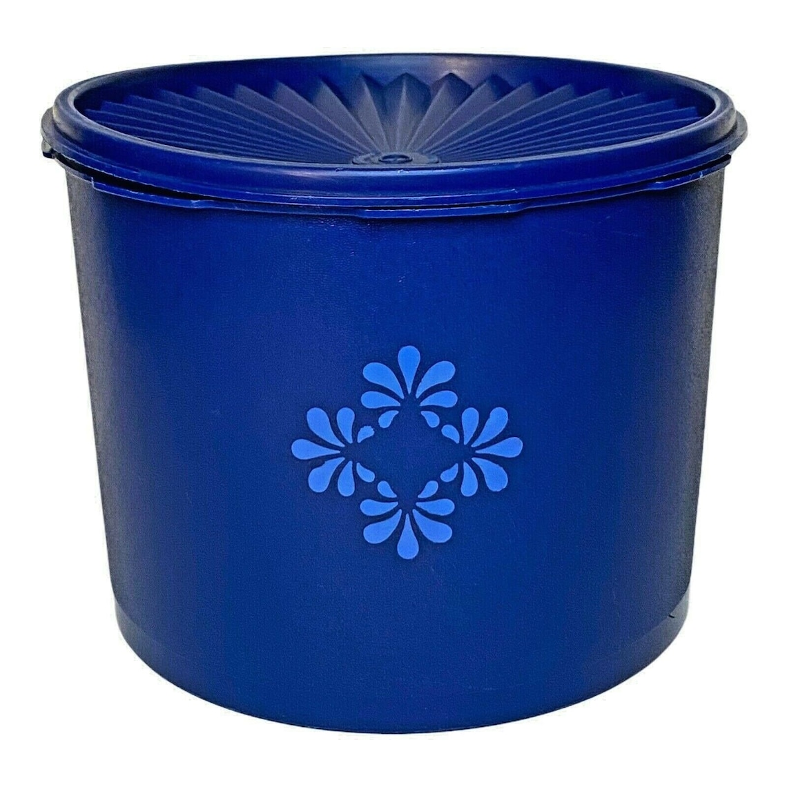 Tupperware Rare Navy Blue Servalier Canister w/ Starburst Lid Etsy