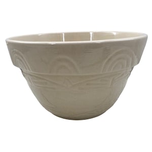 Farmhouse Stoneware Mixing Bowl 10&quot; | Cream Batter Dough Bowl | Homestead Kitchen