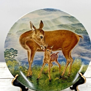 1985 Edwin M Knowles Signs of Love A Reassuring Touch #6 Deer Wildlife Plate