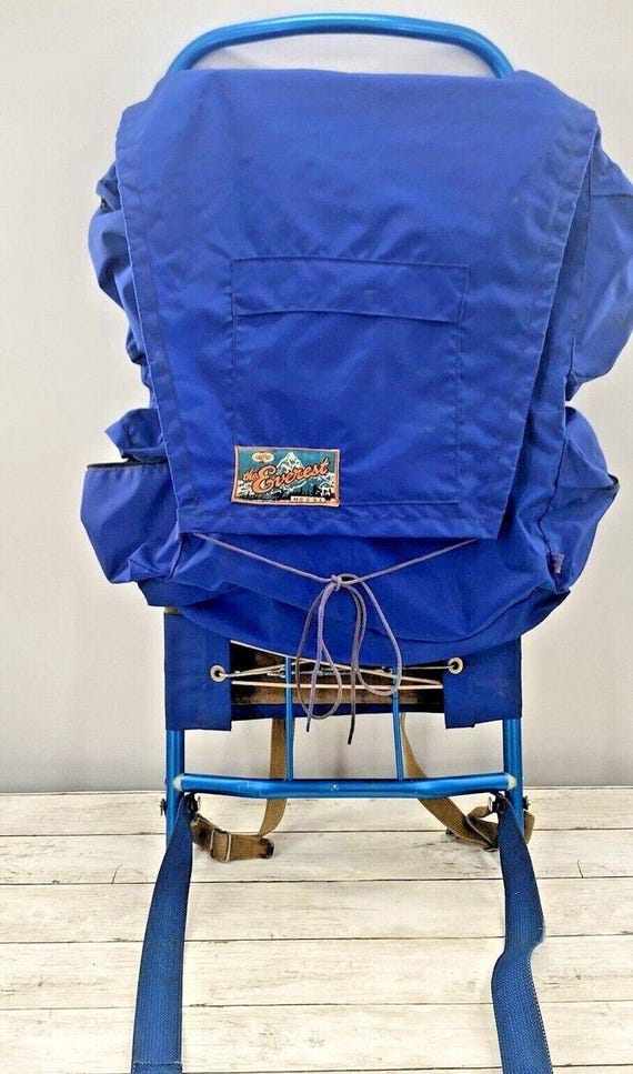 Vintage Blue World Famous Everest #231 Hiking Backpack & Magnesium Frame BLUE