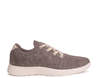 grey felt trainers
