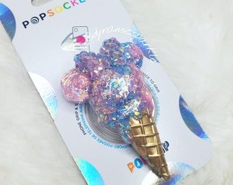 Minnie Drippy Holographic Ice Cream Rhinestones  Popsocket