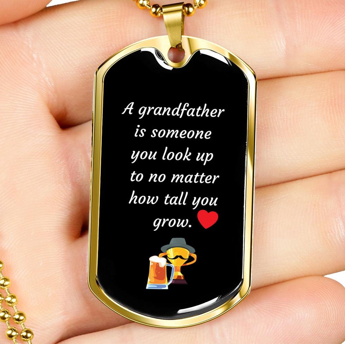 CUSTOM GRANDPA GIFT Tag Necklace Grandpa Heartfelt Etsy