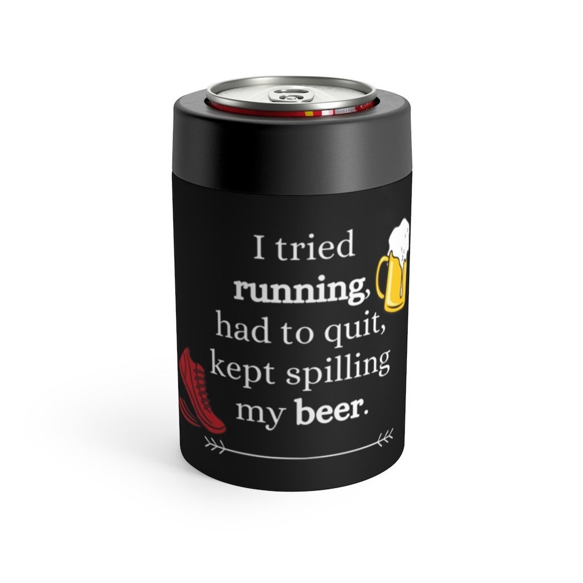 Funny Beer Koozie Running Can Cooler Beach Drink Holder Etsy