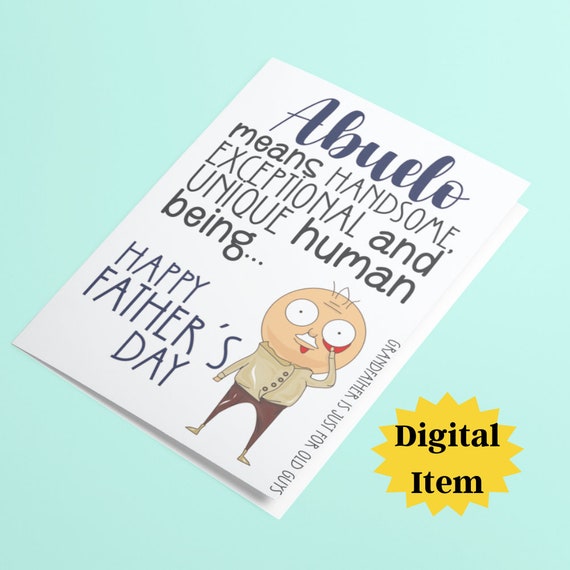 Funny Latino Grandpa Digital Card Spanish Abuelo Printable Etsy UK