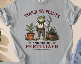 Comfort Colors Frog Gardener Shirt, Funny Plant Lover Tee, Vintage Garden Humor