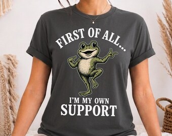 Funny Frog Tee Meme Tshirt Sarcastic Humor Graphic Quote Cottagecore Animal Weekend Womens Gift