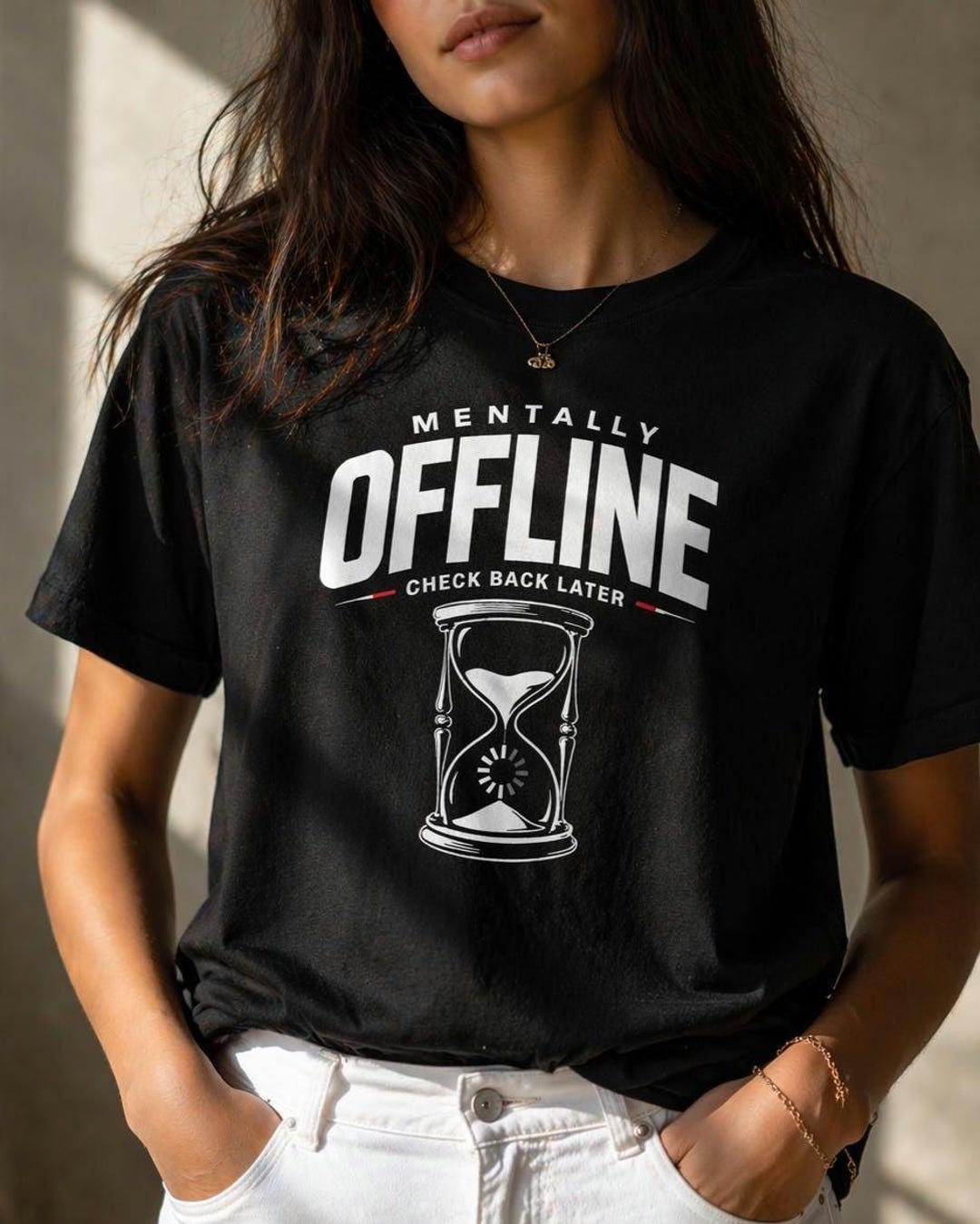 Mentally Offline Shirt, Check Back Later, Introvert Humor, Minimalist ...