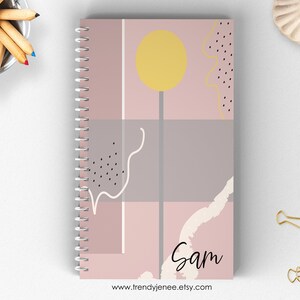 Personal Journal/ Notebook/ 6”x 9”/ Lined/ Dot Grid/ Blank/ Spiral/ Card Stock Soft Cover/ Spiral Book/ Design #J208