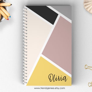 Personal Journal/ Customized/ Notebook/ 6”x 9”/ Lined/ Dot Grid/ Blank/ Spiral/ Card Stock Soft Cover/ Spiral Book/ Design #J204