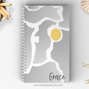 Personal Journal/ Customized/ 6”x 9”/ Lined/ Dot Grid/ Blank/ Card Stock Soft Cover/ Spiral Book/ Design #J2013