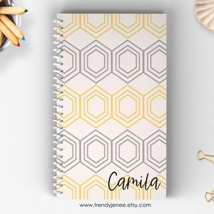 Personal Journal/ Customized/ 6”x 9”/ Lined/ Dot Grid/ Blank/ Card Stock Soft Cover/ Spiral Book/ Design #J2016
