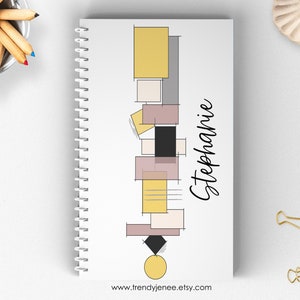 Personal Journal/ Customized/ 6”x 9”/ Lined/ Dot Grid/ Blank/ Card Stock Soft Cover/ Spiral Book/ Design #J2014